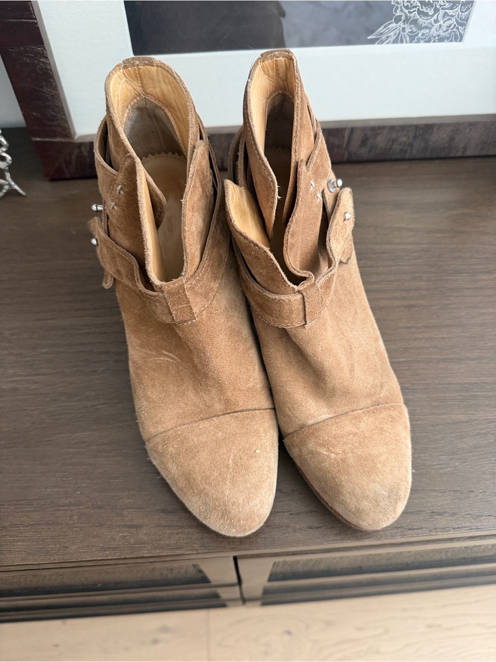 Rag & bone harrow suede ankle boots In camel